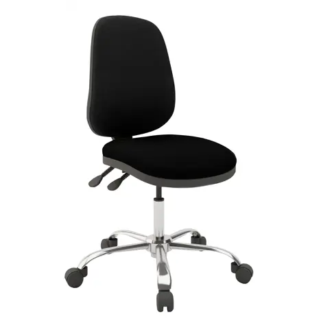 High Back Operators Chair - Chrome - Task Adjustable Arms - Craven FL019
